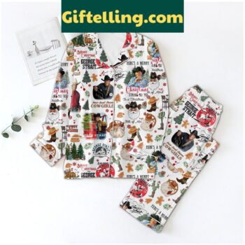 George Strait In A Christmas State Of Mind Pajamas Set, featuring a festive holiday design