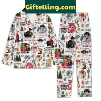 George Strait In A Christmas State Of Mind Pajamas Set, featuring a festive holiday design