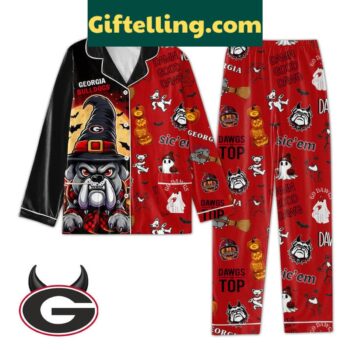Georgia Bulldogs Dawgs Top Go Dawgs Halloween Polyester Pajamas Set