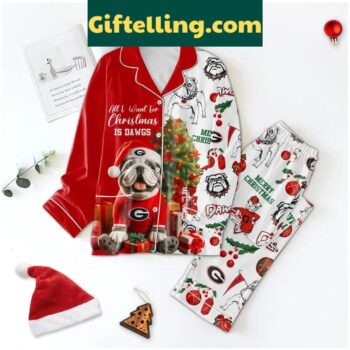 Georgia Bulldogs Merry Christmas And product image showing design and team colors