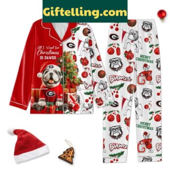 Georgia Bulldogs Merry Christmas And product image showing design and team colors