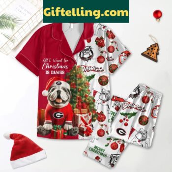 Georgia Bulldogs Merry Christmas And product image showing design and team colors
