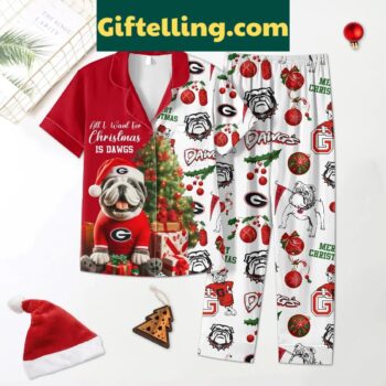 Georgia Bulldogs Merry Christmas And product image showing design and team colors