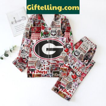 Georgia Bulldogs Proud Polyester Pajamas product image showing design and team colors