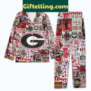 Georgia Bulldogs Proud Polyester Pajamas product image showing design and team colors
