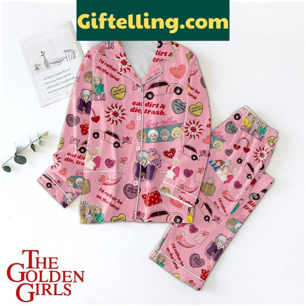 Golden Girl Golden Valentine Fan Polyester Pajamas Set, loungewear, pajamas