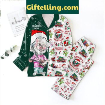 Grateful Dead Christmas Pajamas Set product image showing design and team colors