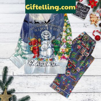 Grateful Dead All I Want For Christmas Is A Rock N Roll Pajamas Set