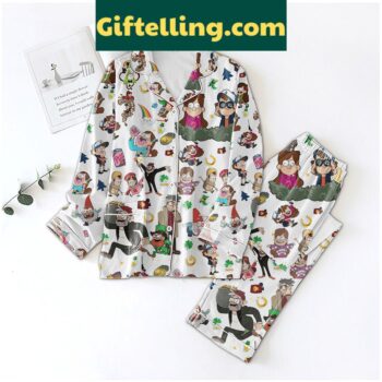 Gravity Falls Character Polyester Pajamas Set White Version Sleepwear