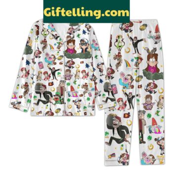 Gravity Falls Character Polyester Pajamas Set White Version Sleepwear