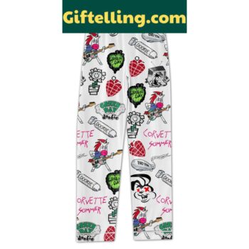 Green Day Corvette Summer Polyester Pajamas Set for Men and Women