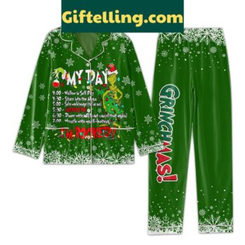 Grinch My Day Jazzercize I'm Booked Grinchmas Polyester Pajama Sets
