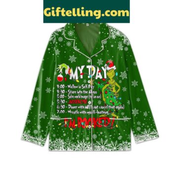 Grinch My Day Jazzercize I'm Booked Grinchmas Polyester Pajama Sets