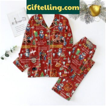 Gunsmoke All I Need For Christmas Pajamas Set, featuring a festive holiday design