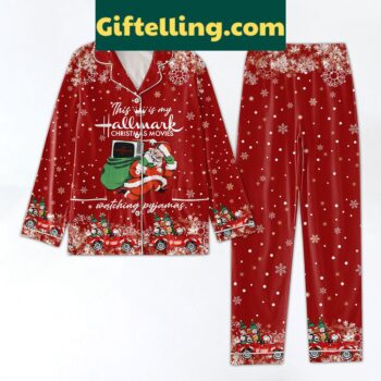 Women's Hallmark Christmas movies watching pajamas set