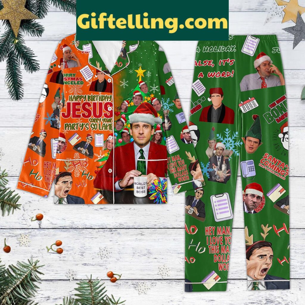 Happy Birthday Jesus Pajamas Set product image showing design and team colors
