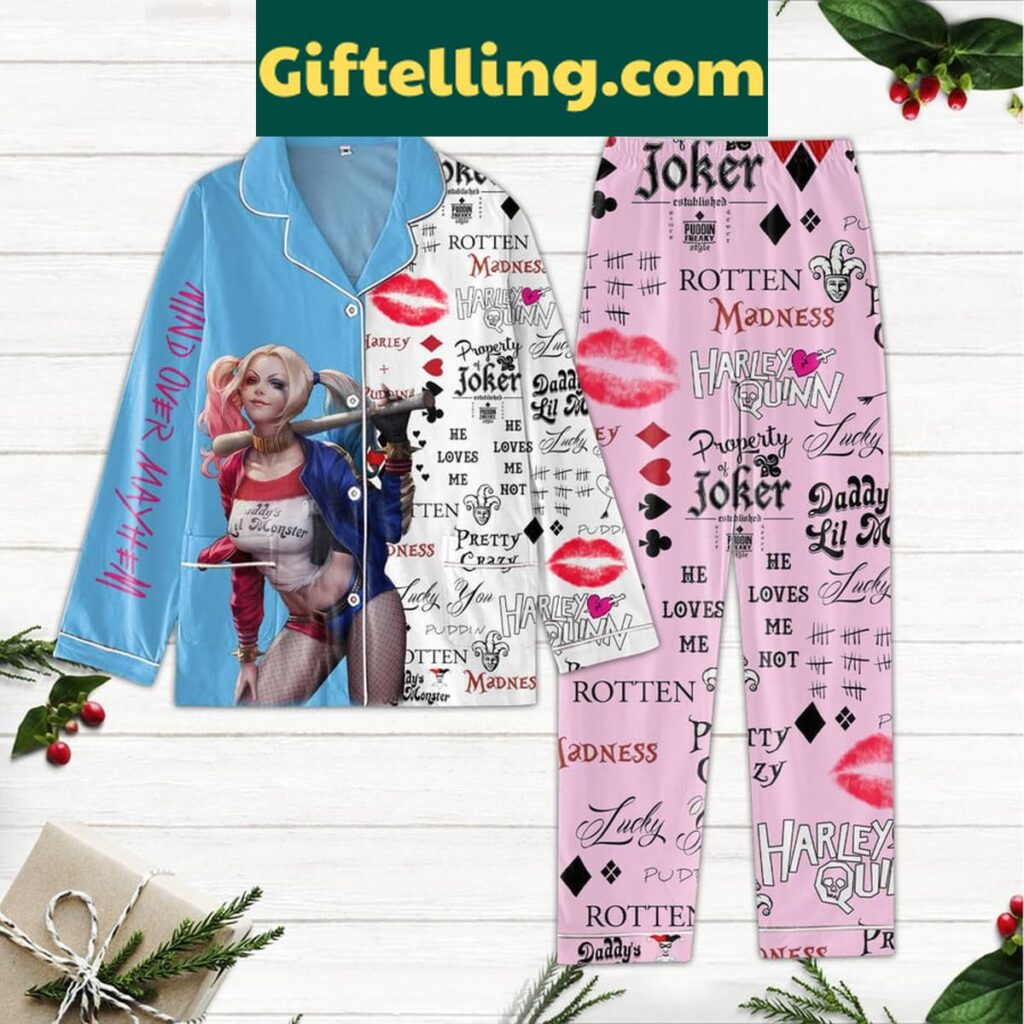 Harley Quinn Joker He Loves Me Not Polyester Pajamas Set