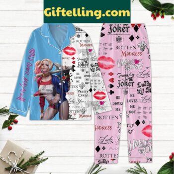 Harley Quinn Joker He Loves Me Not Polyester Pajamas Set