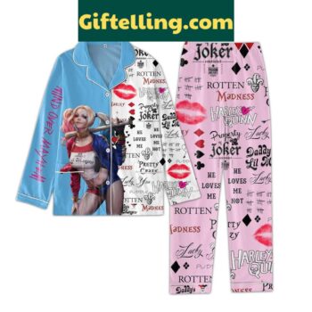 Harley Quinn Joker He Loves Me Not Polyester Pajamas Set