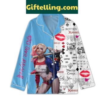 Harley Quinn Joker He Loves Me Not Polyester Pajamas Set