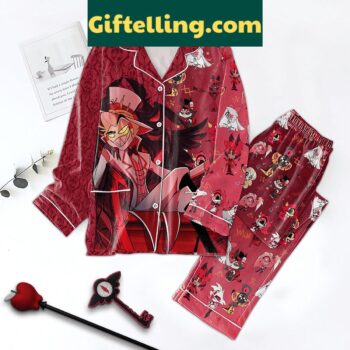 Hazbin Hotel anime polyester pajamas set for lounging