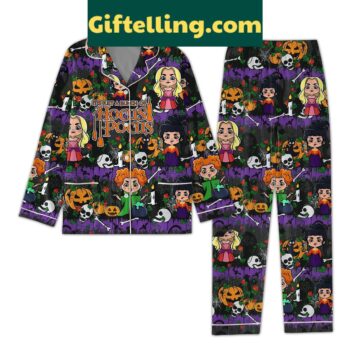 Hocus Pocus Halloween Pajamas Set with a vibrant all-over print