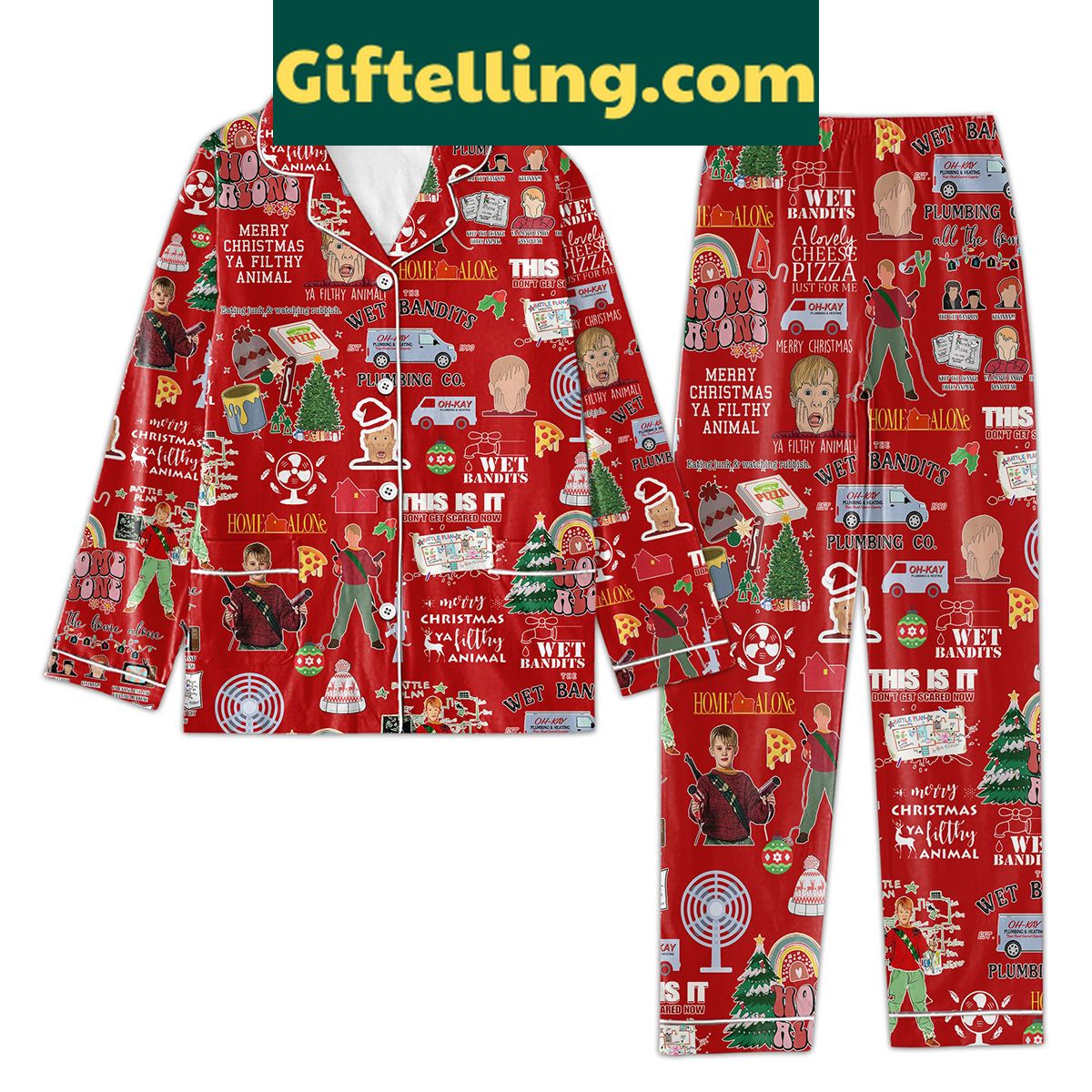 home-alone-merry-christmas-ya-filthy-animal-pajamas-set-for-men-women-2 Home Alone Merry Christmas Ya Filthy Animal Pajamas Set