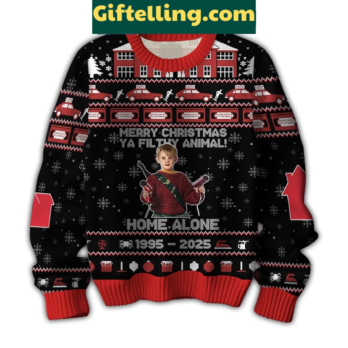 Home Alone Merry Christmas Ya Filthy Animal 1995 2025 Ugly Sweater Home Alone Merry Christmas Ya Filthy Animal Ugly Sweater