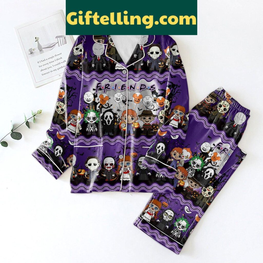 Horror Movies Friends Halloween Pajamas Set