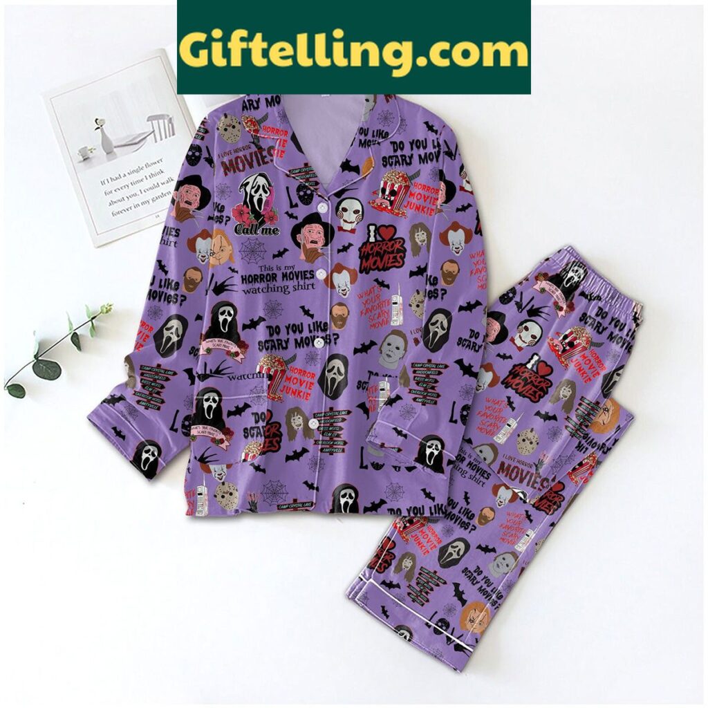 Horror Movies Junkie Call Me Do You Like Scary Movies Pajamas Set