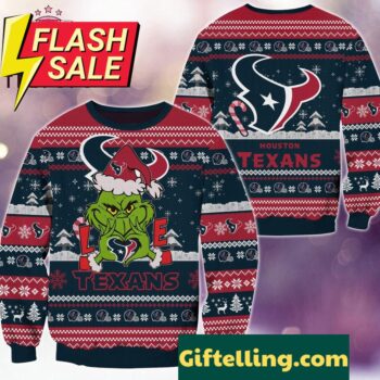 Houston Texans Grinch Movies Ugly Christmas Sweater