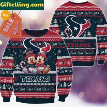 Houston Texans NFL Mickey Minnie Ugly Christmas Sweater