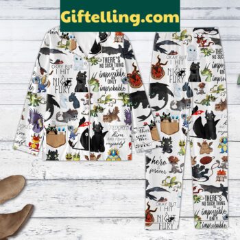 How to Train Your Dragon Pajamas Set with Improbable Impossible Quote