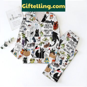 How to Train Your Dragon Pajamas Set with Improbable Impossible Quote