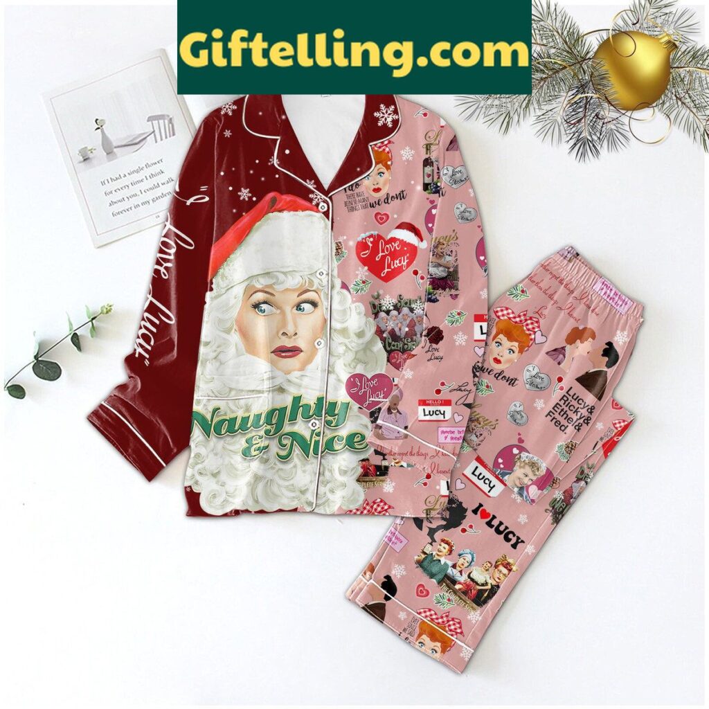 I Love Lucy Naughty And Nice Pajamas Set for women