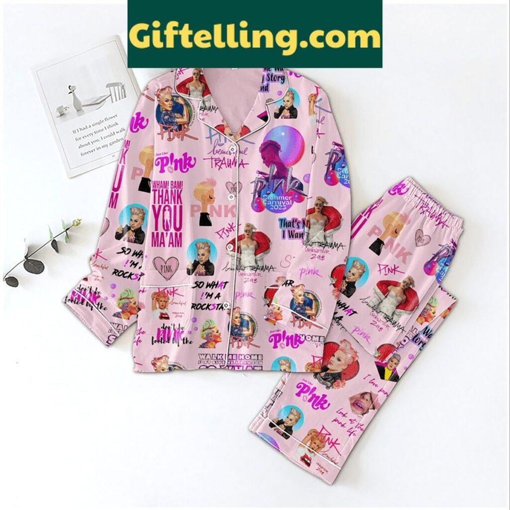 Pink I'm A Rockstar Summer Carnival 2023 Pajamas Set