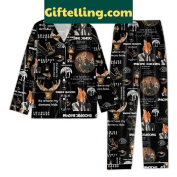 Imagine Dragons It's Where My Demons Hide Polyester Pajamas Set in black