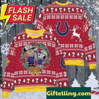 Indianapolis Colts NFL Snoopy Charates Movies Ugly Christmas Sweater