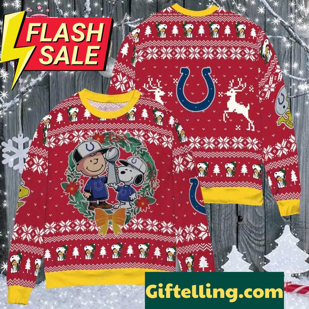 Indianapolis Colts NFL Snoopy Charates Movies Ugly Christmas Sweater