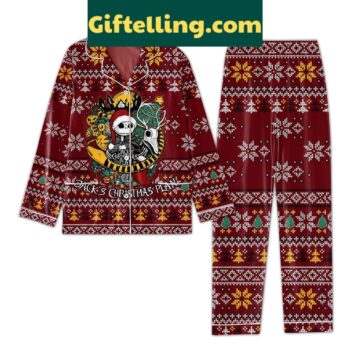 Jack Skellington Christmas Plan Polyester Pajamas Set