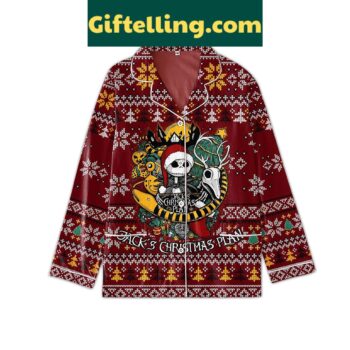 Jack Skellington Christmas Plan Polyester Pajamas Set