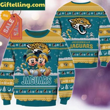 Jacksonville Jaguars NFL Mickey Minnie Ugly Christmas Sweater