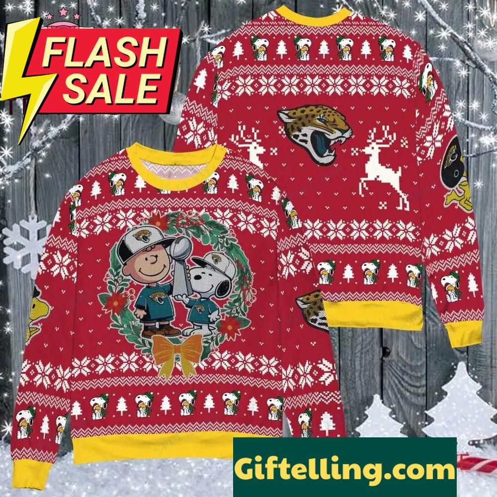 Jacksonville Jaguars NFL Snoopy Charates Movies Ugly Christmas Sweater