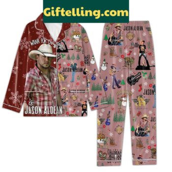 Jason Aldean I Want For Christmas Pajamas Set, festive country-inspired loungewear