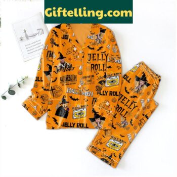 Jelly Roll Save Me From Halloween orange polyester pajamas set