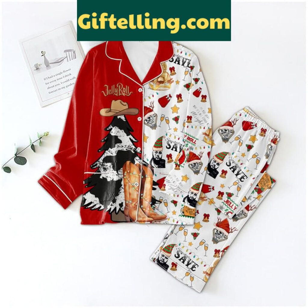 Jelly Roll Save Me From Halloween And Celebrate Christmas Polyester Pajamas Set