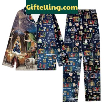 Jesus Is A Reason For The Season Christmas Silk Pajamas Set