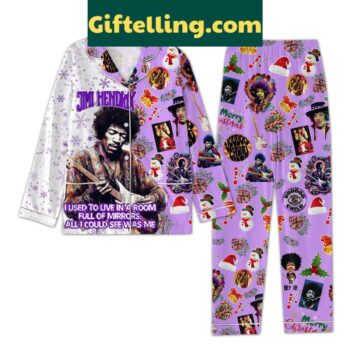 Jimi Hendrix I Used To Live In A Room Full Of Mirrors Christmas Polyester Pajamas Set