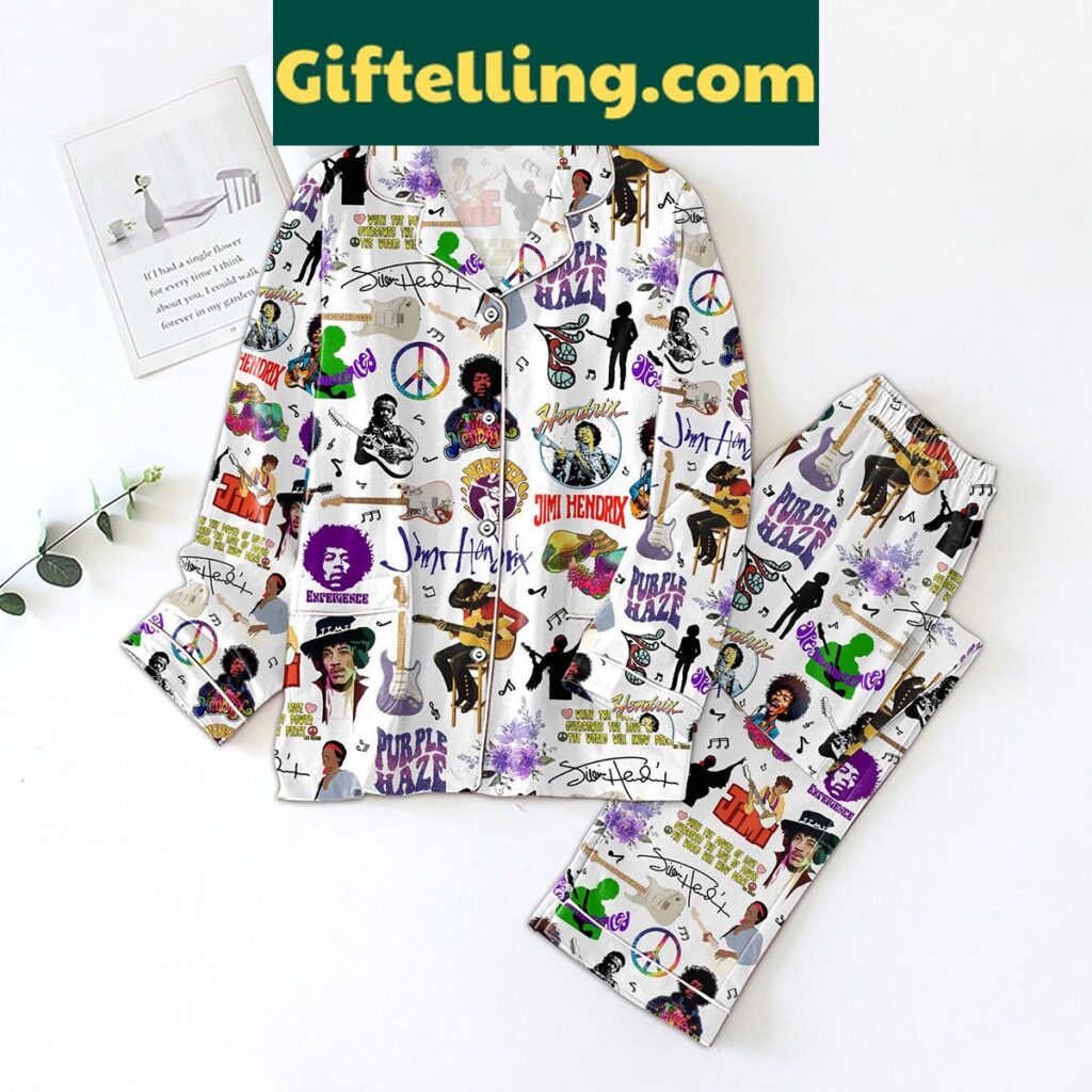 Jimi Hendrix The Power Of Love Polyester Pajamas Set