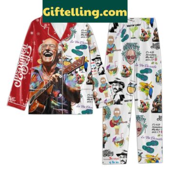 Jimmy Buffett Christmas polyester pajamas set
